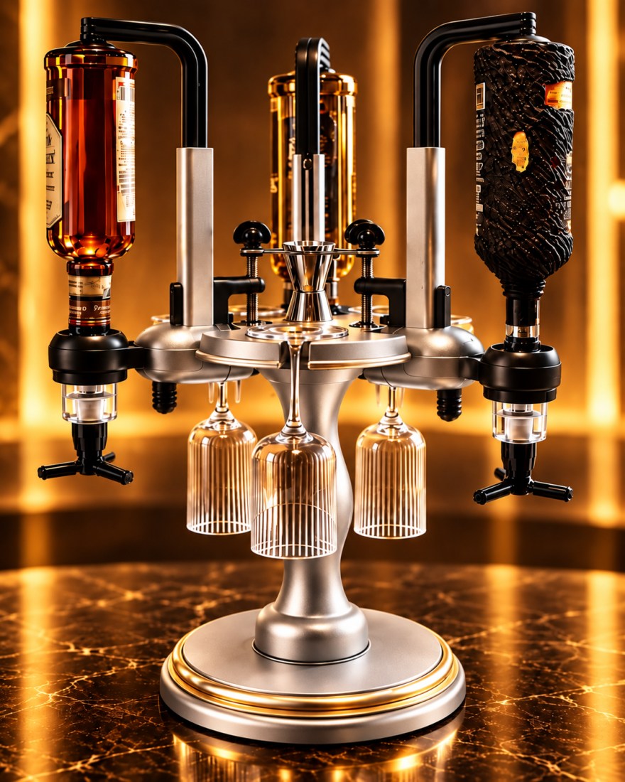 Silver Frost Revolving Liquor Dispenser finish